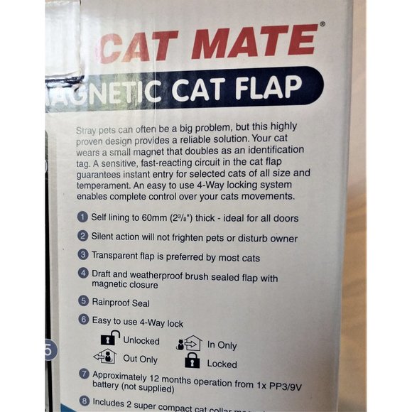 Cat Mate Electromagnetic Cat Flap, White - Picture 2 of 3